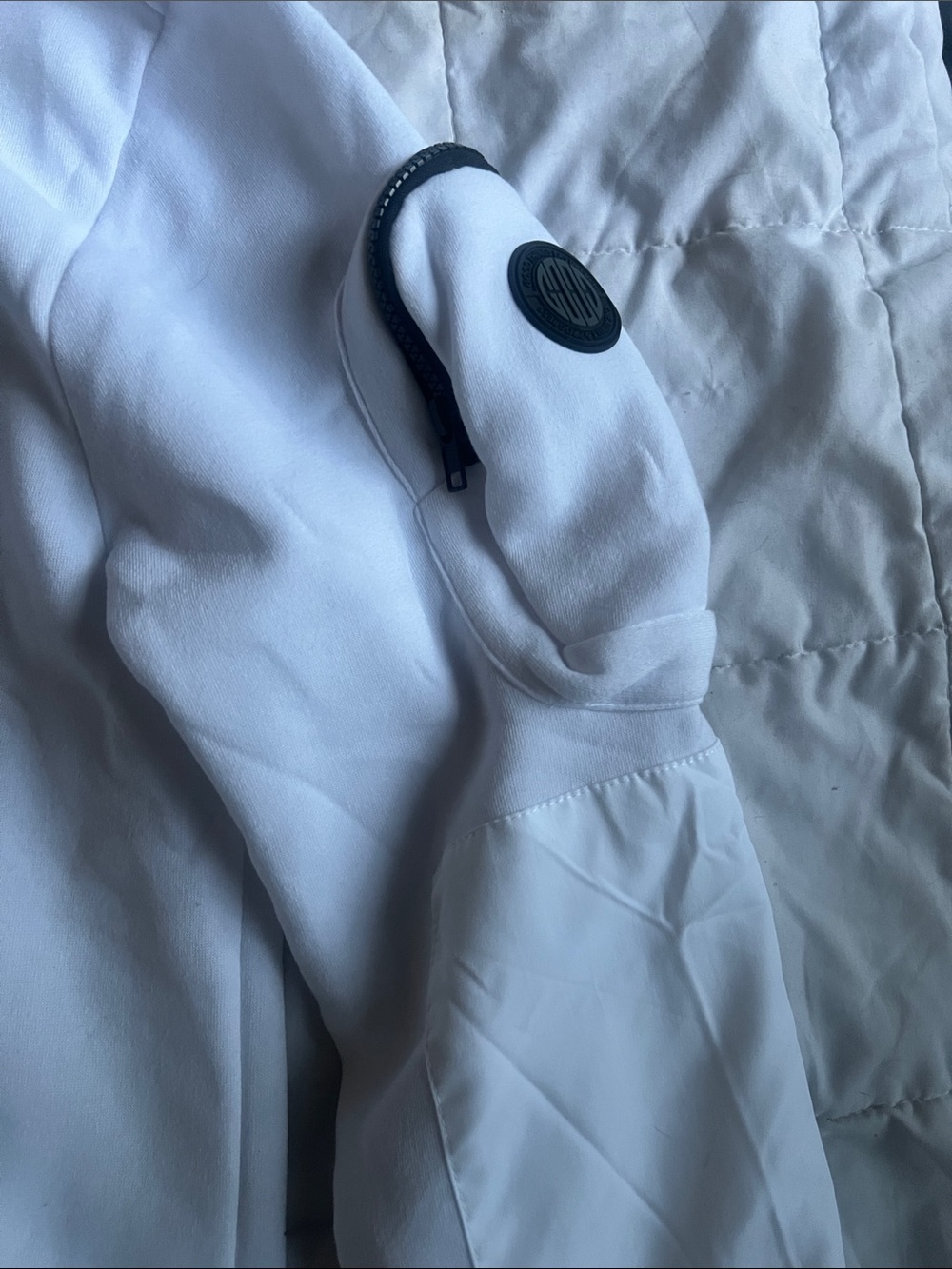Men’s White Good Things Last Forever Zip Up Hoodie View 5